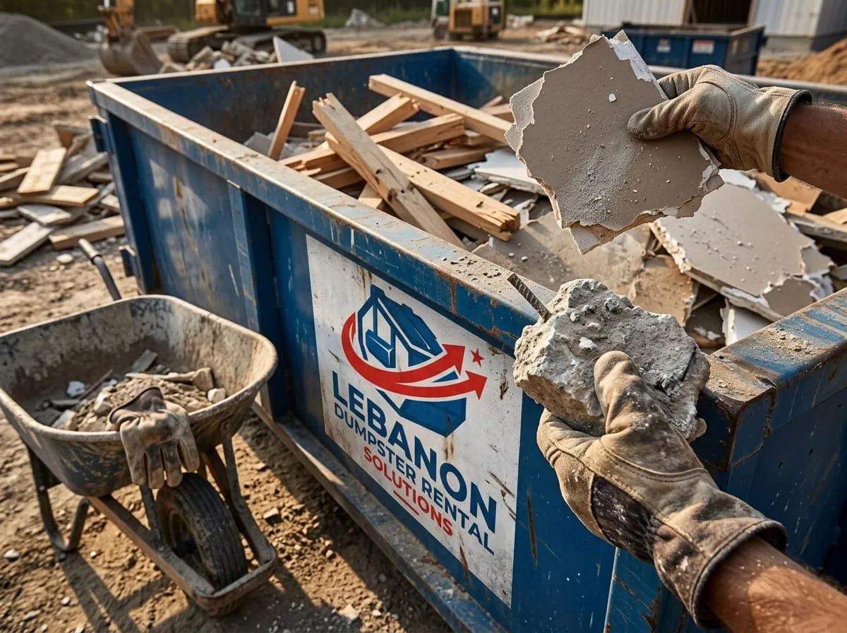 30 yard dumpster being delivered to a Lebanon TN construction site